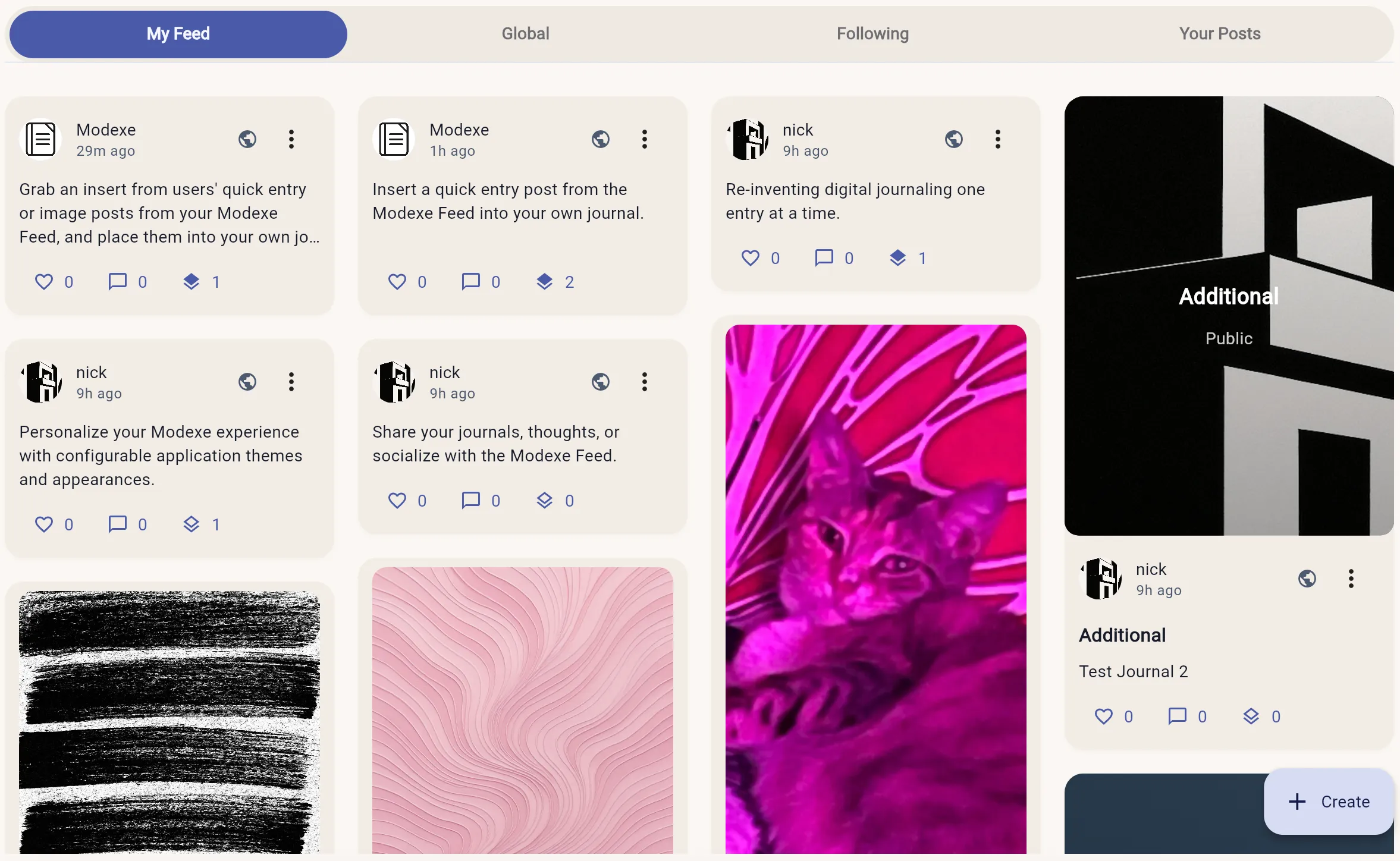 Modexe social feed preview